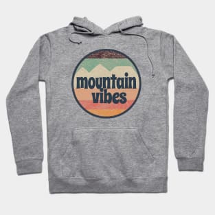 Mountain Vibes Retro Striped Texture Hoodie